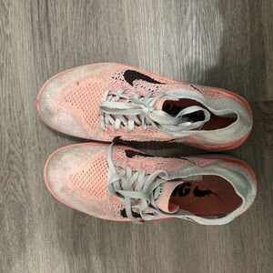 Nike Women's Coral and White Sneakers